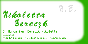 nikoletta bereczk business card